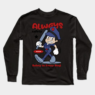 Cartoon Police Officer Long Sleeve T-Shirt